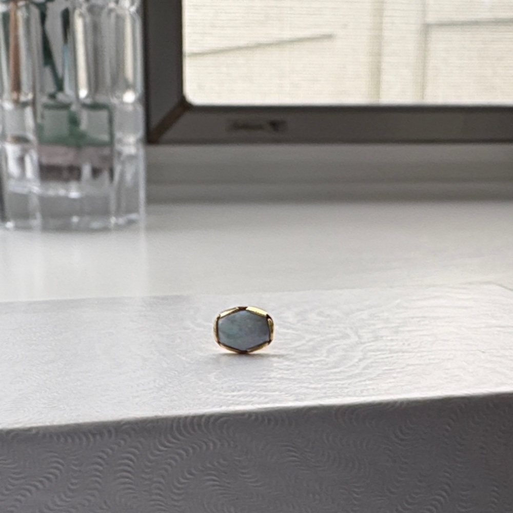 10k Gold Filled White Opal Stud Earring